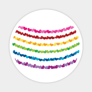 Rainbow with hearts valentine day upper Magnet